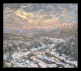 Картина "Закат зимой"